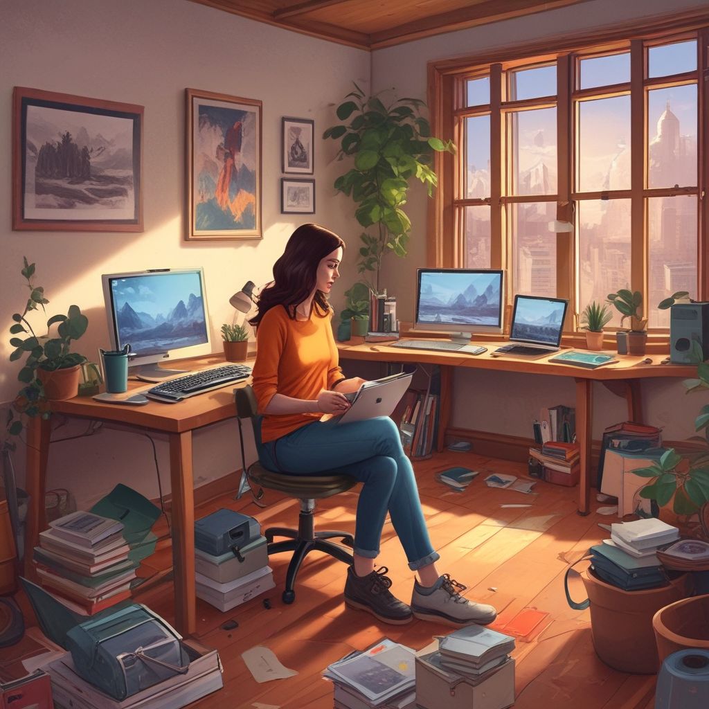 illustration of remote work environment